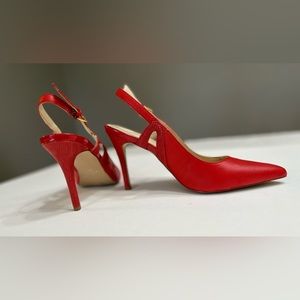 Nine West Red Sling Back High Heels Size 6